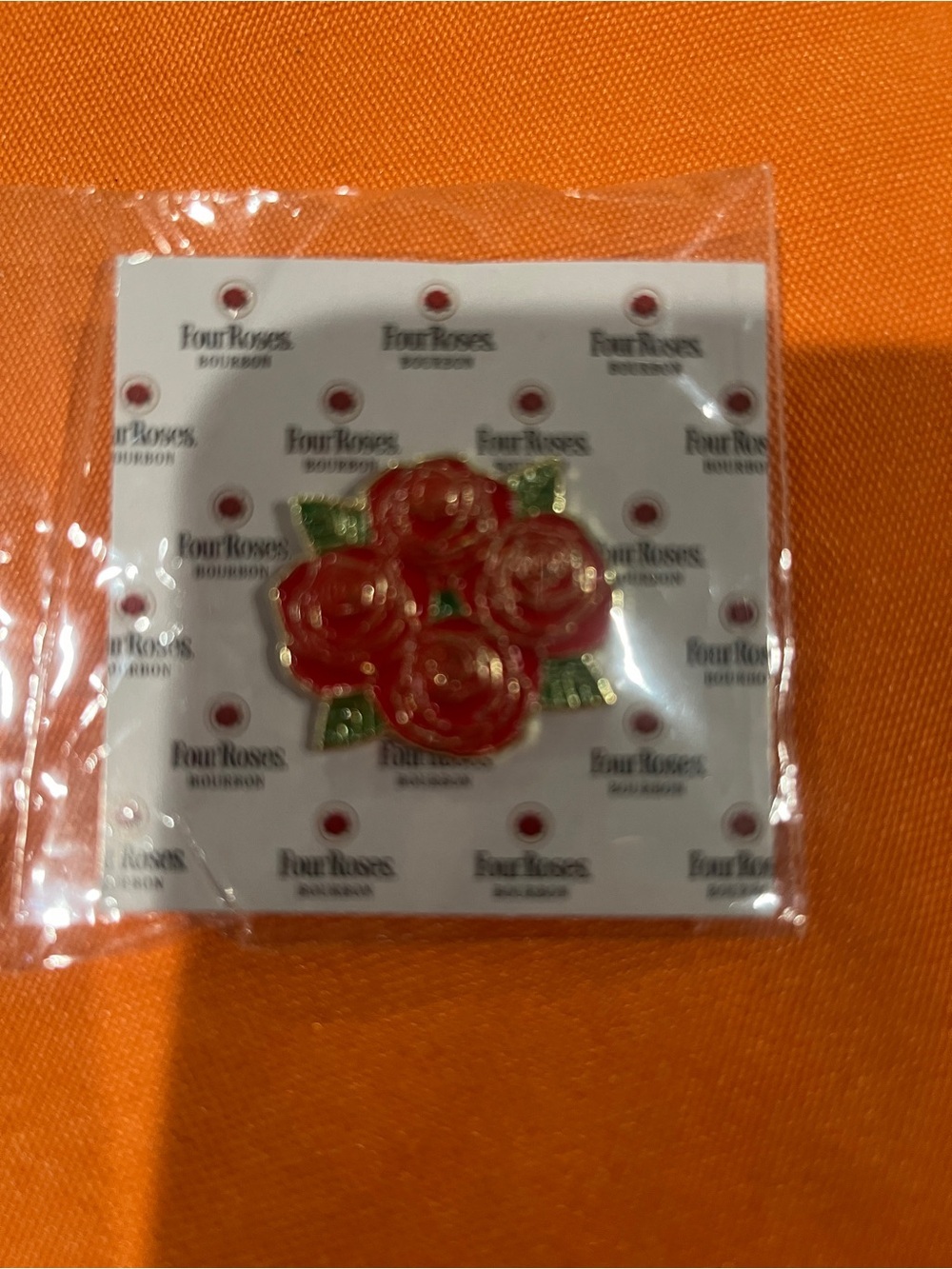 Four Roses Red Rose Bouquet Enamel Pin